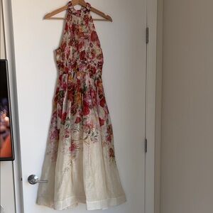 Zimmermann Floral Midi Dress - Red and Cream